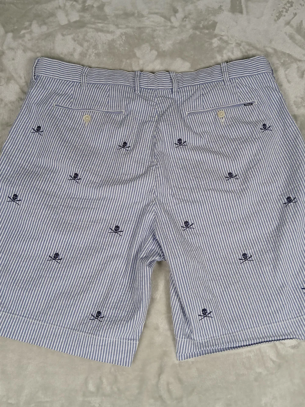 Polo Ralph Lauren Seersucker Shorts 38 Men's Skull All Over Print